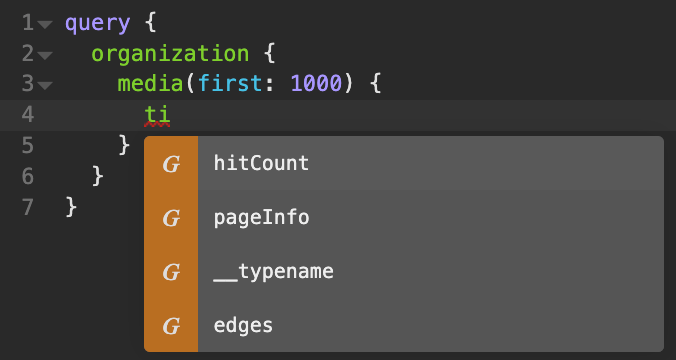 Receiving a suggestion for a field titled edges