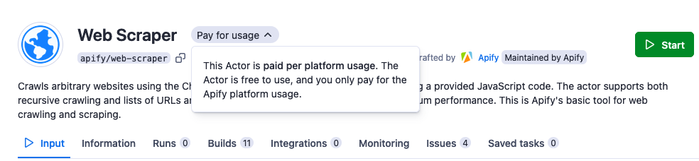 Pay for usage Actor example
